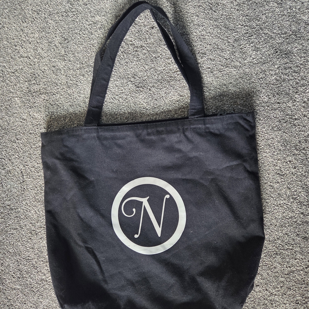 Black Tote Bag with Monogram